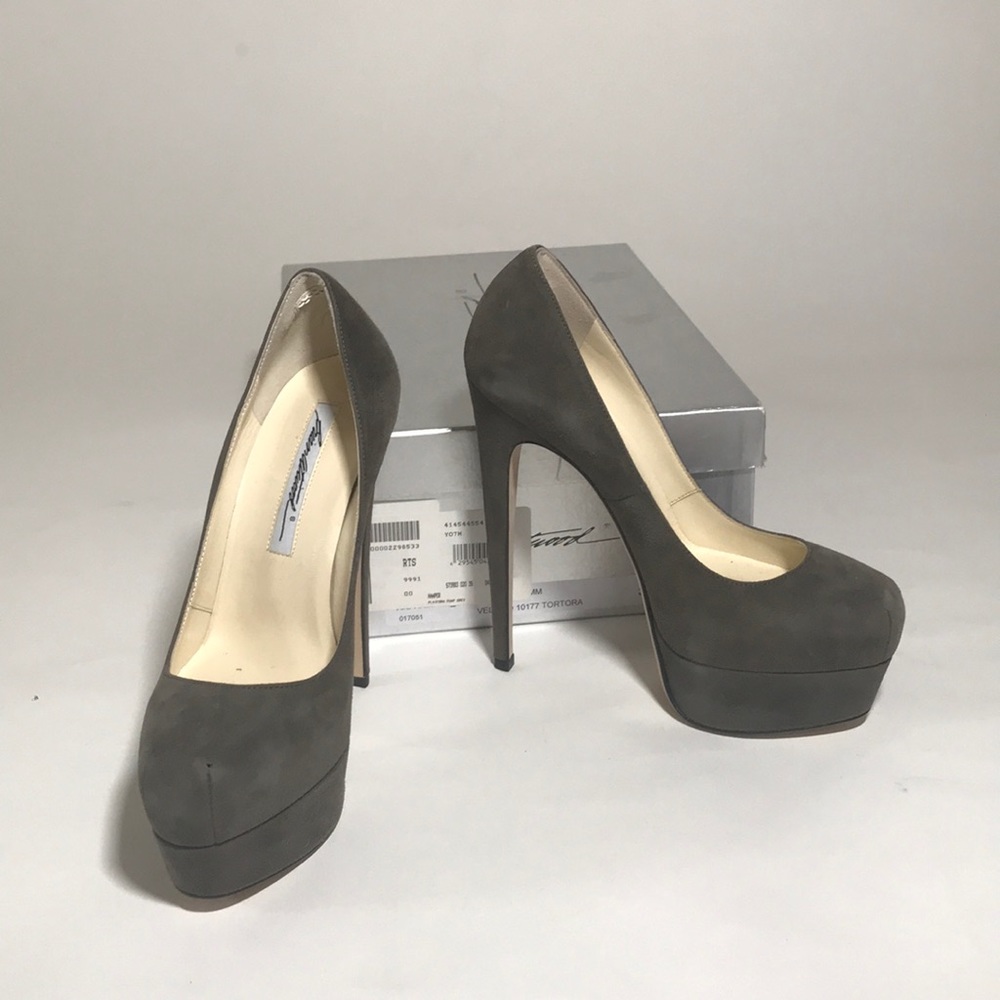 Authentic Brian Atwood Hamper Platform grey pumps